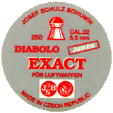 JSB  -  Luchtdruk Kogeltjes  -  kaliber 5.50mm / .22  -  DIABOLO EXACT JUMBO  -  inhoud 250